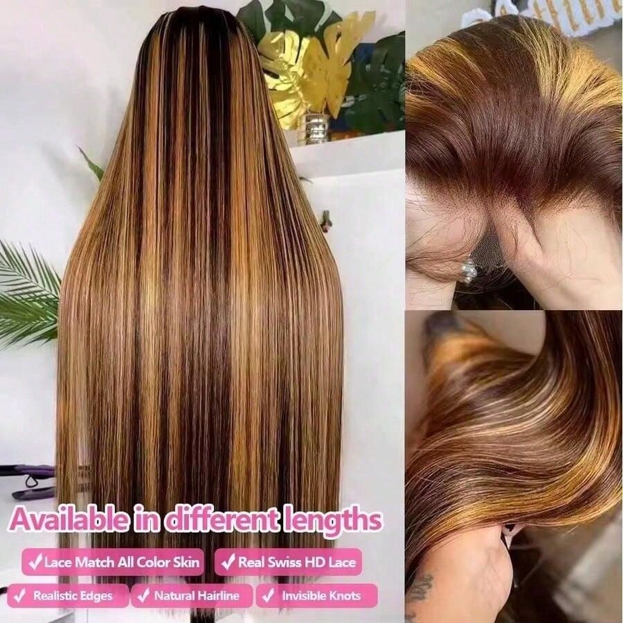 Glueless Wear And Go Human Hair Wig - 4/27 하이라이트 가발 인모 허니 블론드