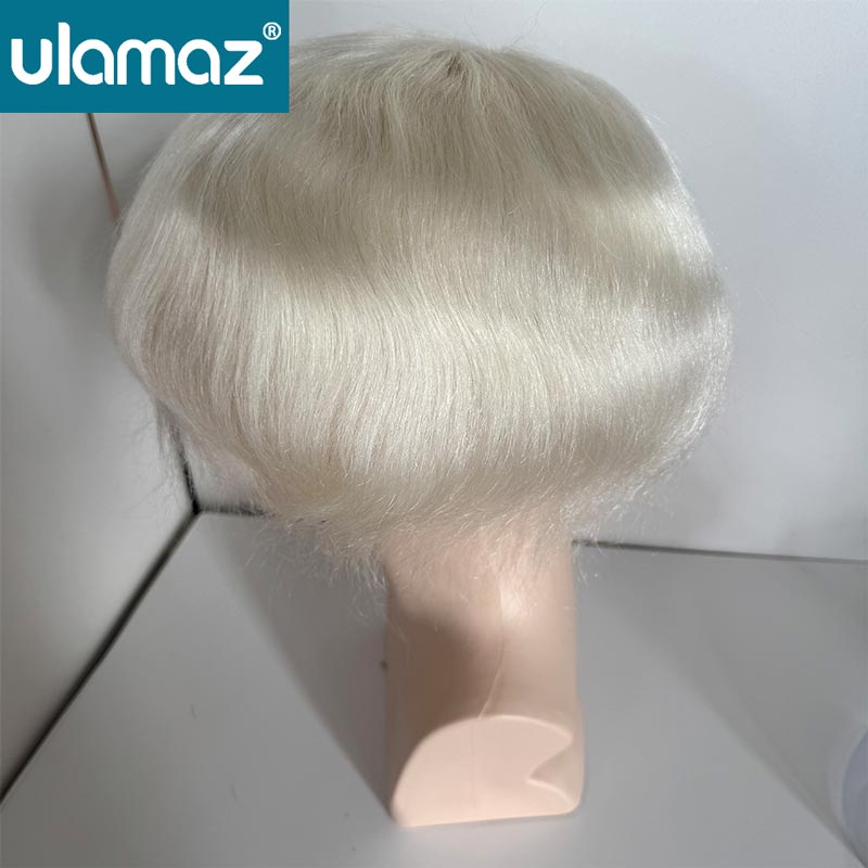Human Hair Wigs - 남성용 모발 보철물 풀 레이스 가발