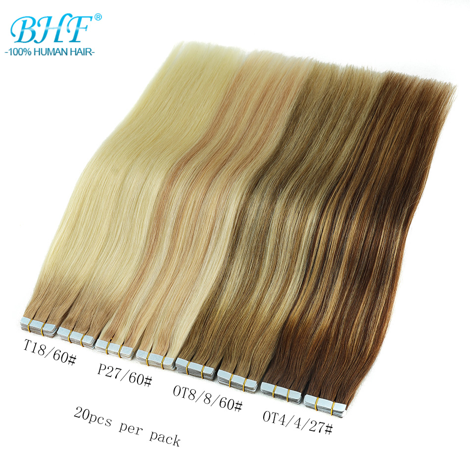 Invisible Tape In Extensions Real Hair - BHF 테이프 인 헤어 익스텐션 스트레이트