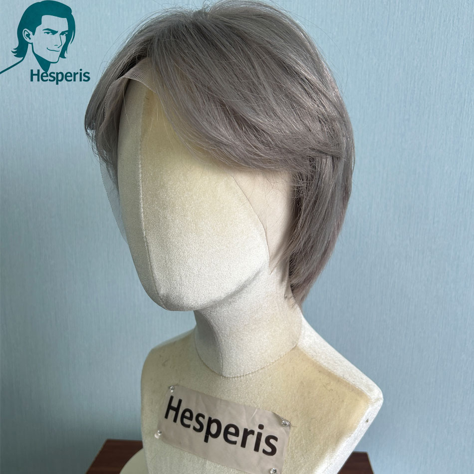 헤스페리스 브라질리언 레미 그레이 컬러 남성 숏컷 밥  - Pre Parted 13X4 Lace Front Bob Wig 리뷰 및 가격
