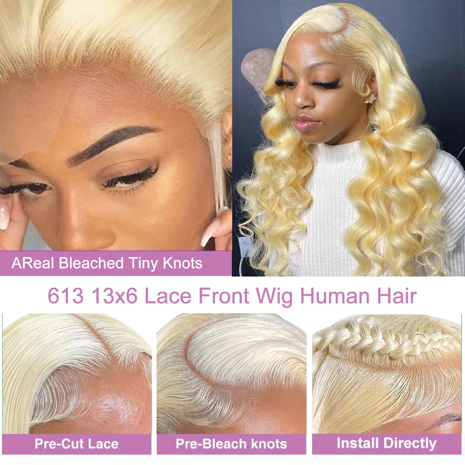 30인치, 613번 색상, 13x4 또는 13x6 사이 - 613 Blonde Body Wave Lace Front Wig 리뷰 및 가격