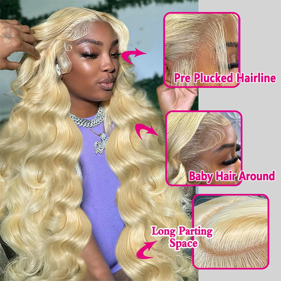 30인치, 613번 색상, 13x4 또는 13x6 사이 - 613 Blonde Body Wave Lace Front Wig 리뷰 및 가격