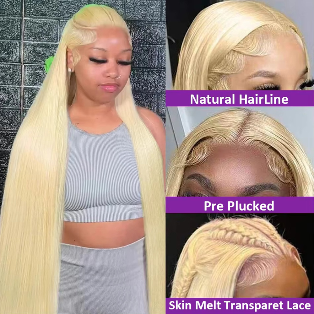 200% 밀도 613 블론드 본 스트레이트 13x6 H - Hd Lace Frontal Wig Human Hair Pre Plucked 리뷰 및 가격