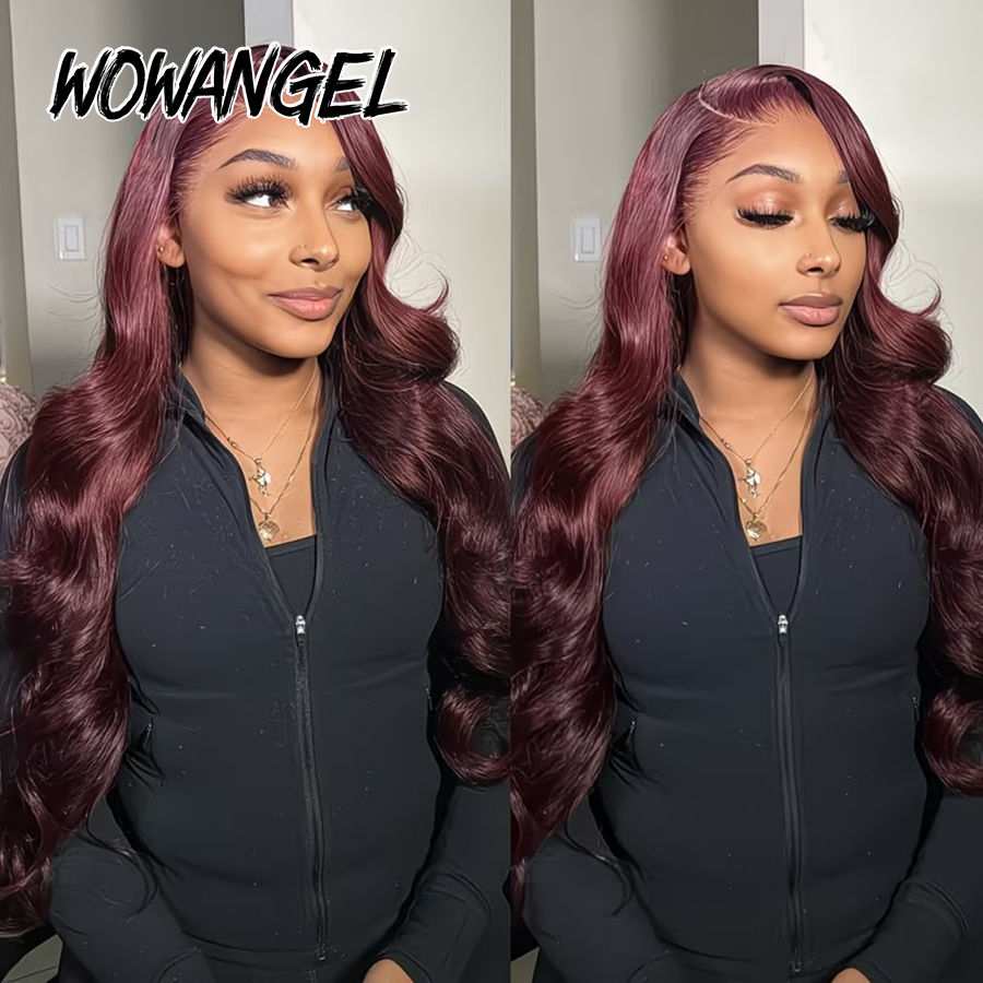 와오엔젤 다크 버건디 99J 레드 인모 가발 바디 웨이 - Glueless Wear And Go Human Hair Wig 리뷰 및 가격