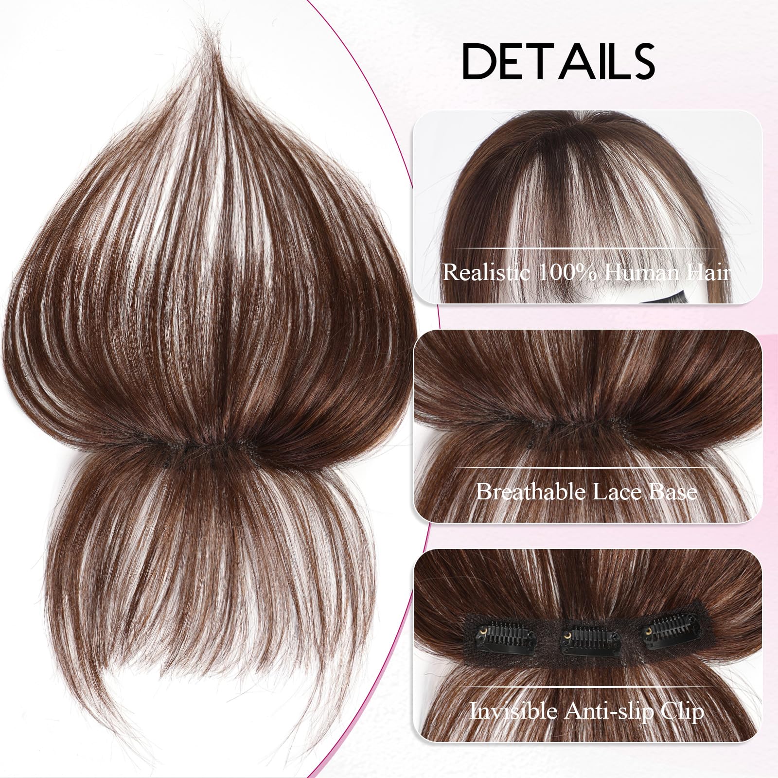 100% 인모 앞머리 클립형 에어 프린지 앞머리 여성용 - Seamless Clip In Hair Extensions Human Hair 리뷰 및 가격