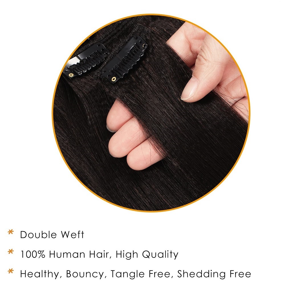눈에 잘 띄지 않는 두꺼운 스트레이트형 클립형 헤어 익 - Seamless Clip In Hair Extensions Human Hair 리뷰 및 가격