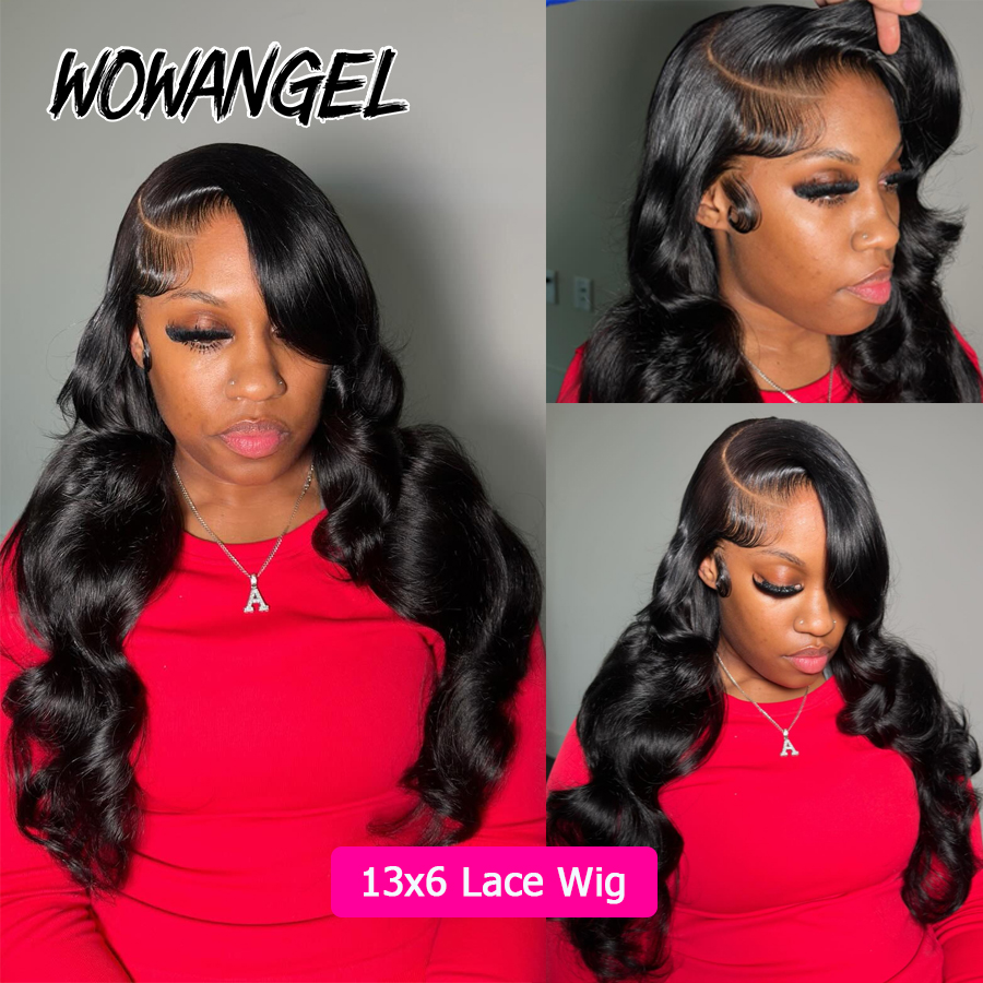 와우 엔젤 바디 웨이브 제트 블랙 250% 13x6 H - Human Hair Wigs 리뷰 및 가격