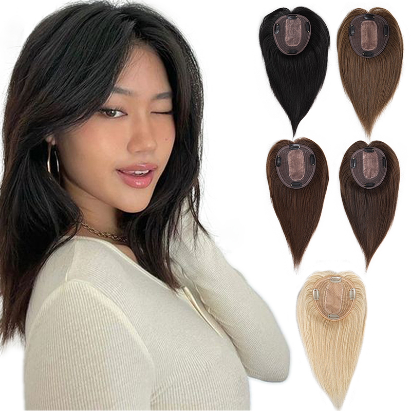 10인치 100% 인모 13X12cm 헤어넷 클립형 부 - Seamless Clip In Hair Extensions Human Hair 리뷰 및 가격